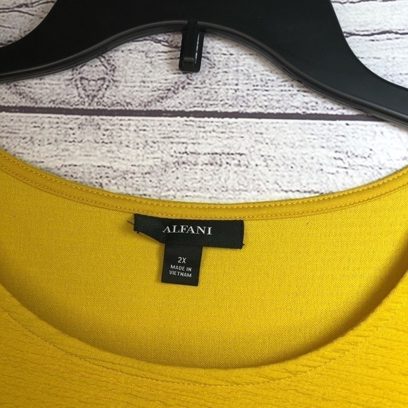 NWT Alfani Sunflower Asymmetrical Tank Top Sz 2X - Picture 3 of 5